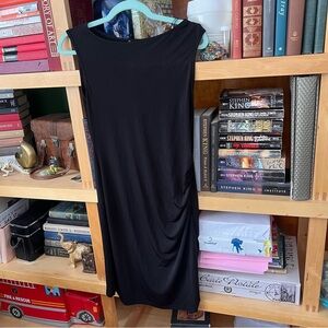 Vintage Penman’s Elegant Black Sleeveless Gathered Dress